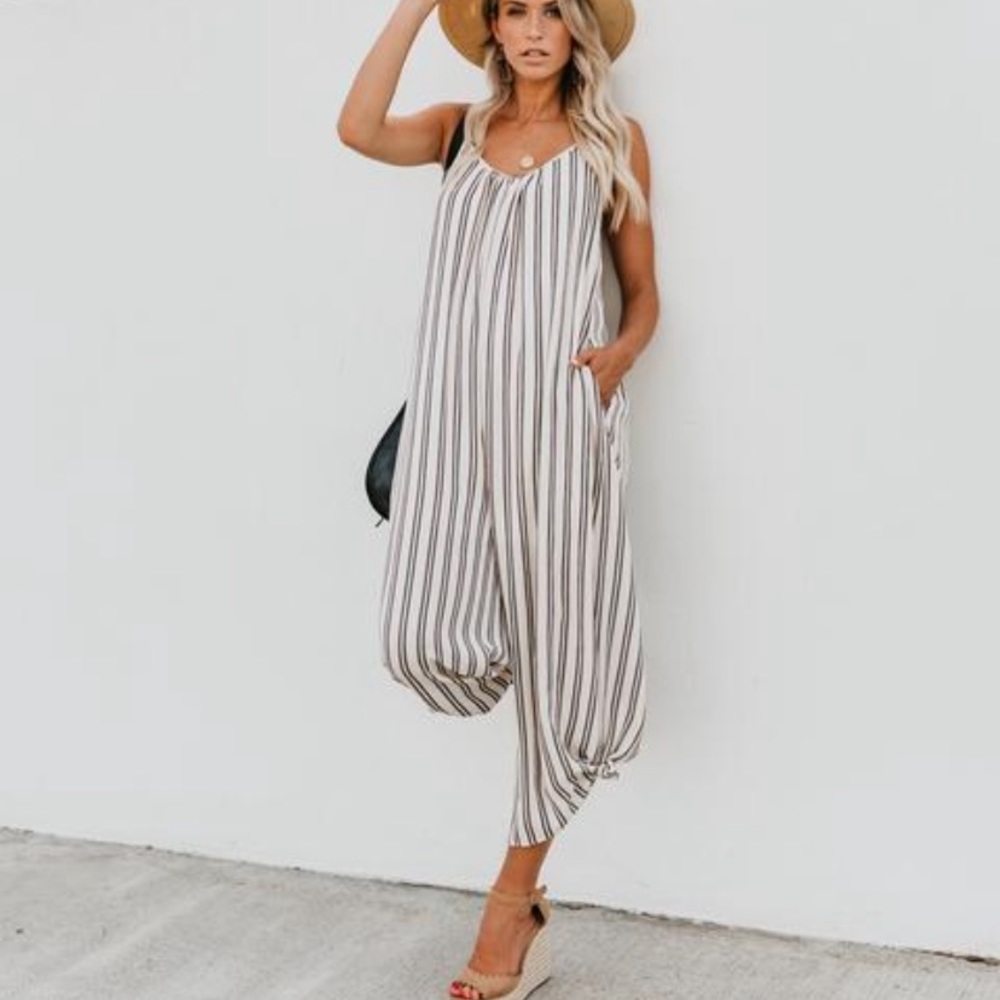 Jukebox adjustable pocketed jumpsuit